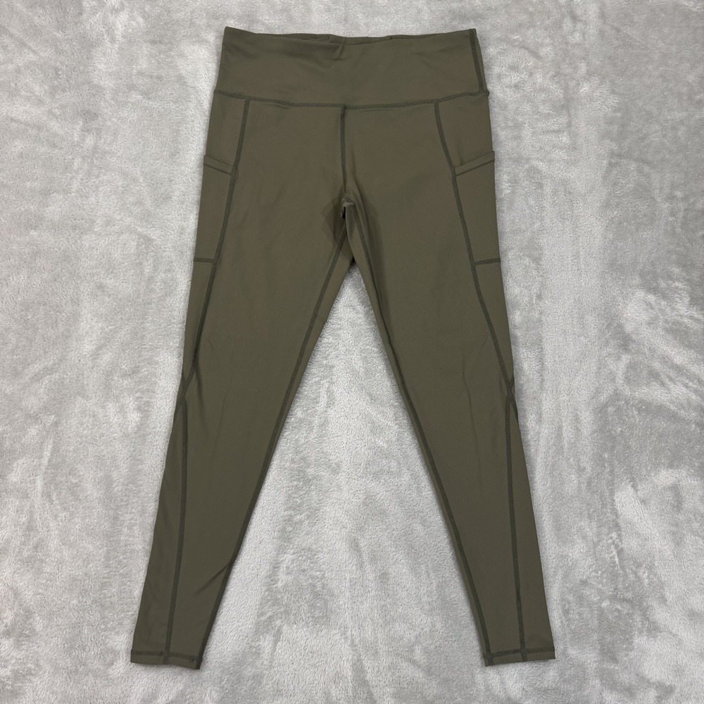 Lamibaby Yoga Leggings Womens Large Green Gym Jogger Performance Pockets Running